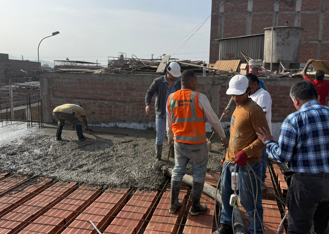 pouring cement